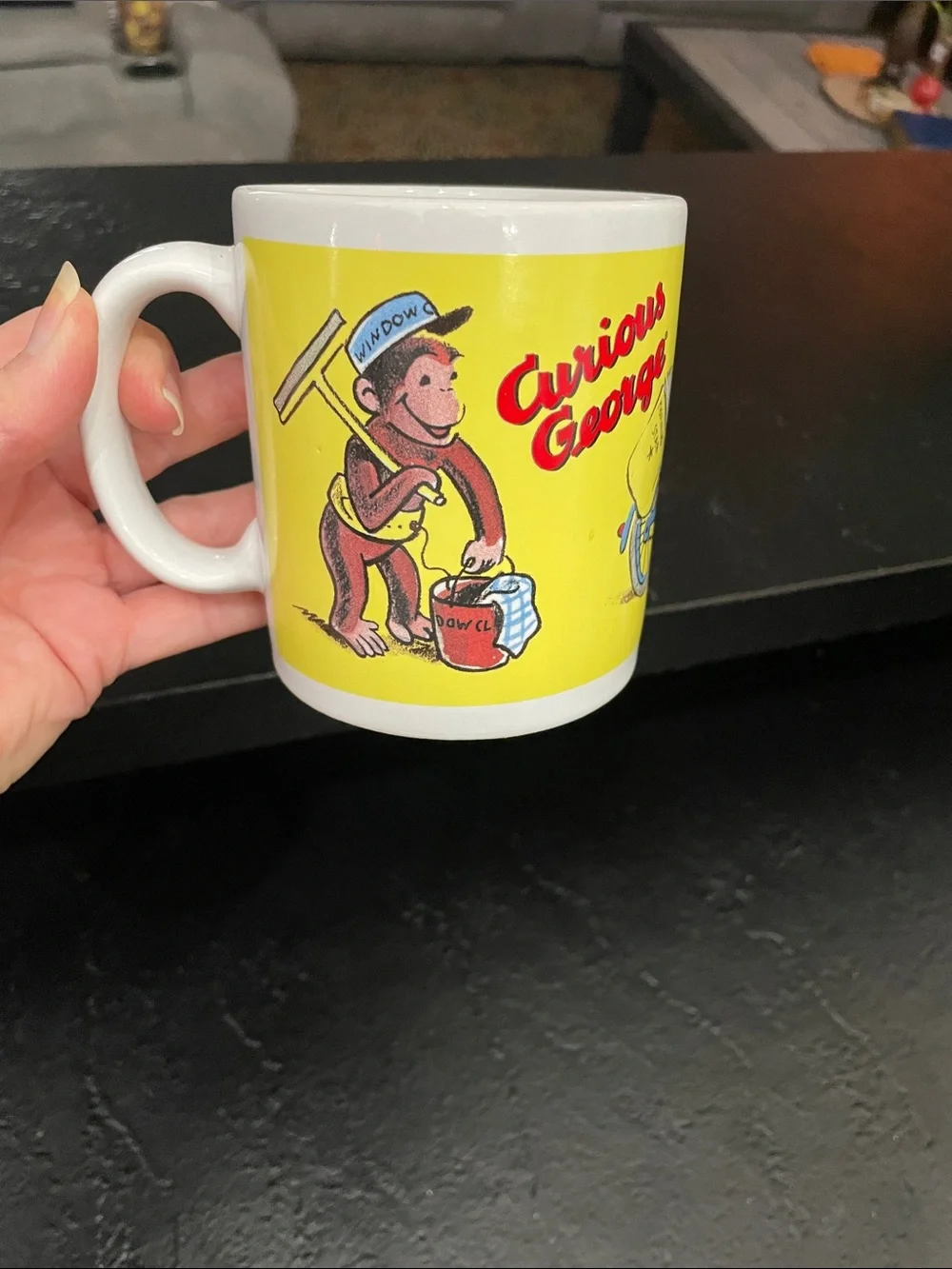 Yellow Ceramic Curious George Coffee Mug